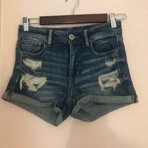 American Eagle High Ripped Jean Short